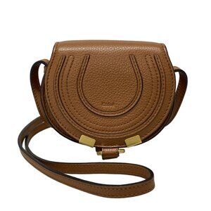 Chloe Mercy Nano Saddlebags Brown Calf Skin - Shoulder Bag 552-082525